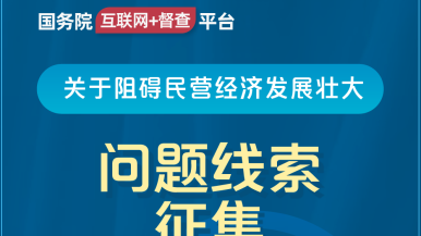 鸡鸡捅鸡鸡网站国务院“互联网+督查”平台公开征集阻碍民营经济发展壮大问题线索